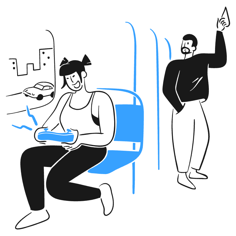 Gaming On Portable Consoles 1 Illustration from Brooklyn Set