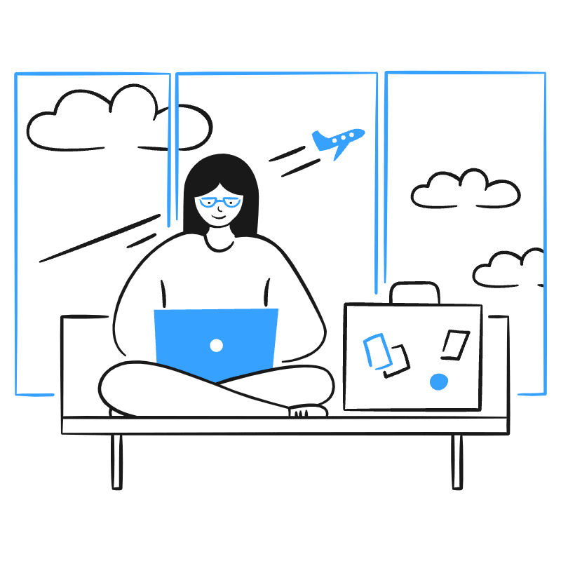 Digital Nomad Working In Airport 3 Illustration from Brooklyn Set