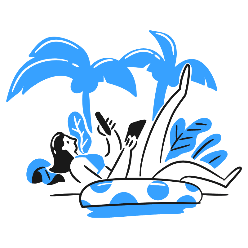 Digital Nomad Working Near Beach 2 Illustration from Brooklyn Set