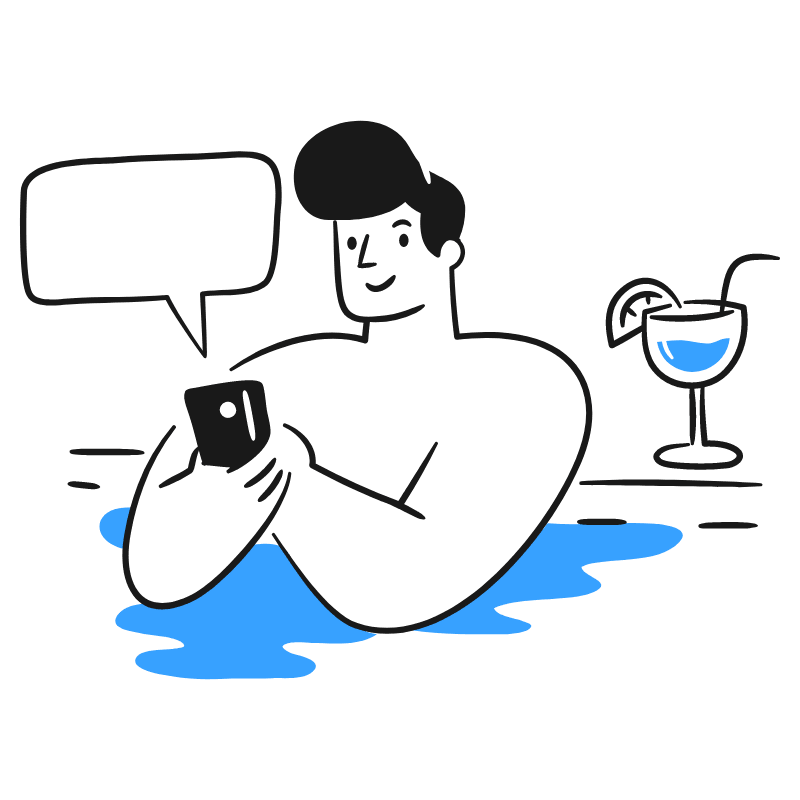 Digital Nomad Working Near Beach 3 Illustration from Brooklyn Set