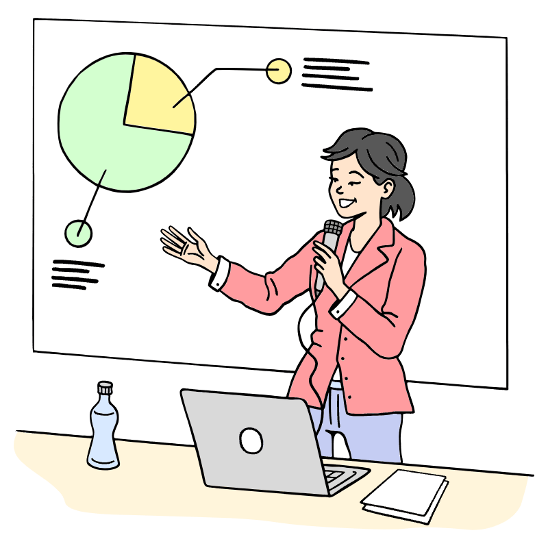 Businessman Giving A Keynote Illustration from Bruxelles Set