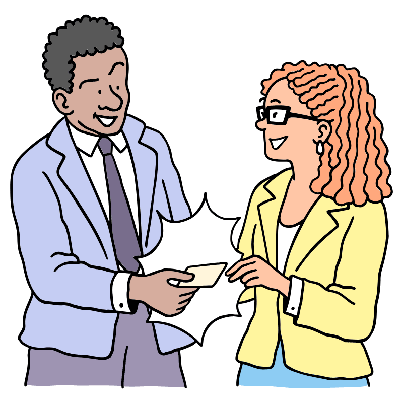 Businessman Giving Business Card Illustration from Bruxelles Set