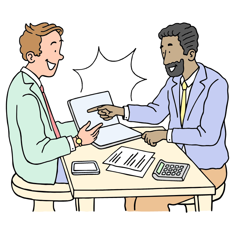 Conversation Businessman And Customer Illustration from Bruxelles Set