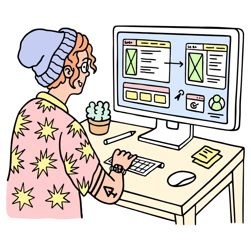 Designing A Website Illustration from Bruxelles Set