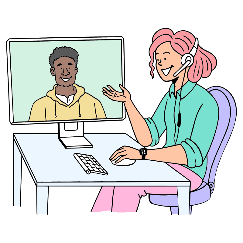 Digital Customer Service Call Center Illustration from Bruxelles Set