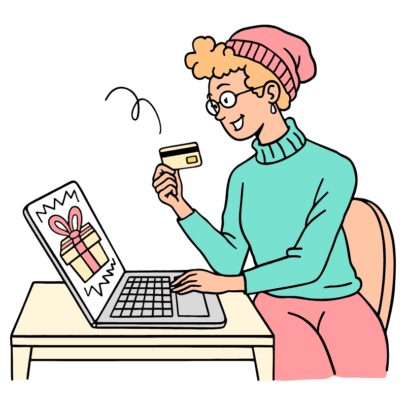 Gifting Online Shopping Illustration from Bruxelles Set