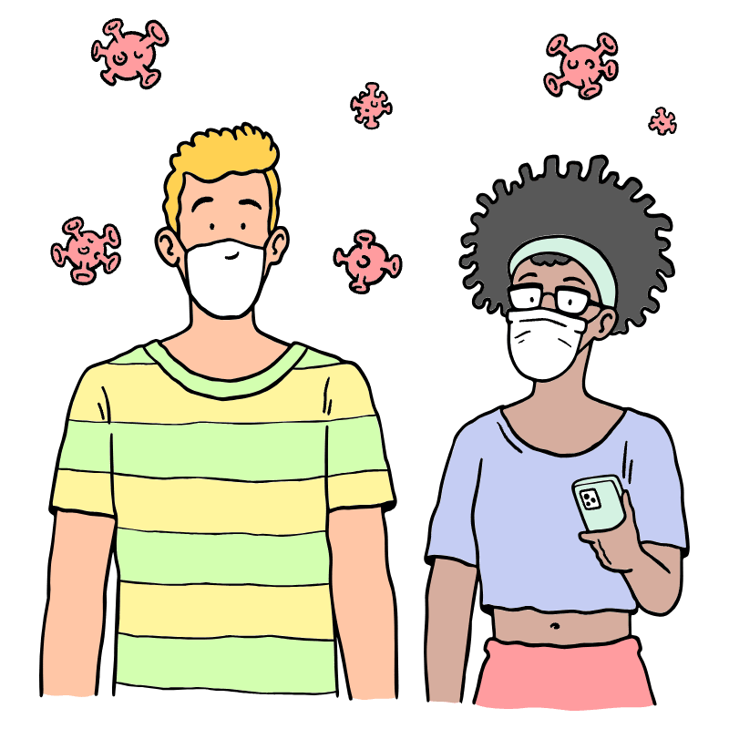 Mask Users Illustration from Bruxelles Set