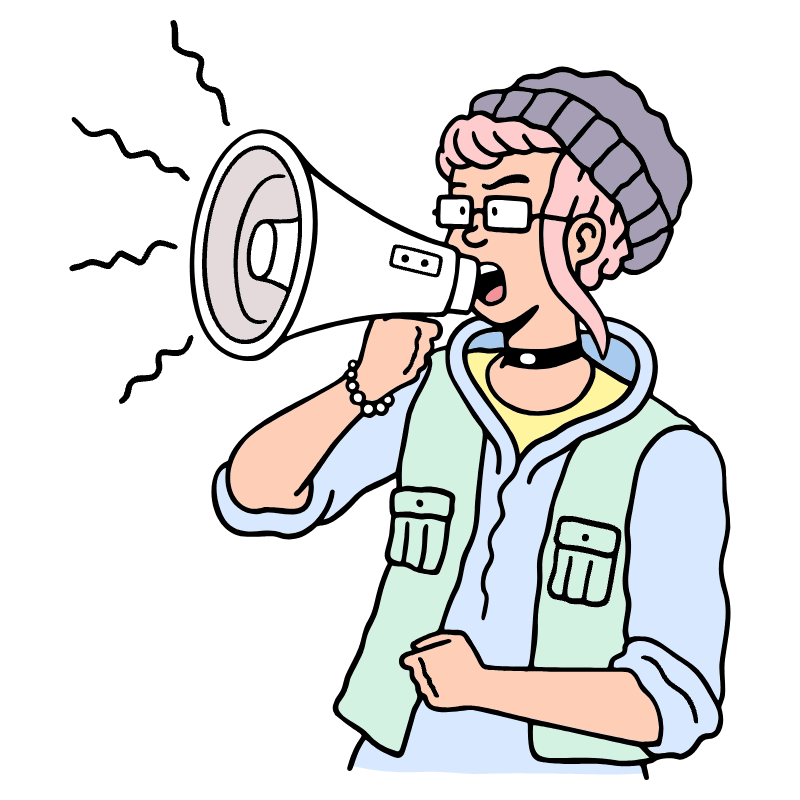 Megaphone Voice Being Heard Illustration from Bruxelles Set