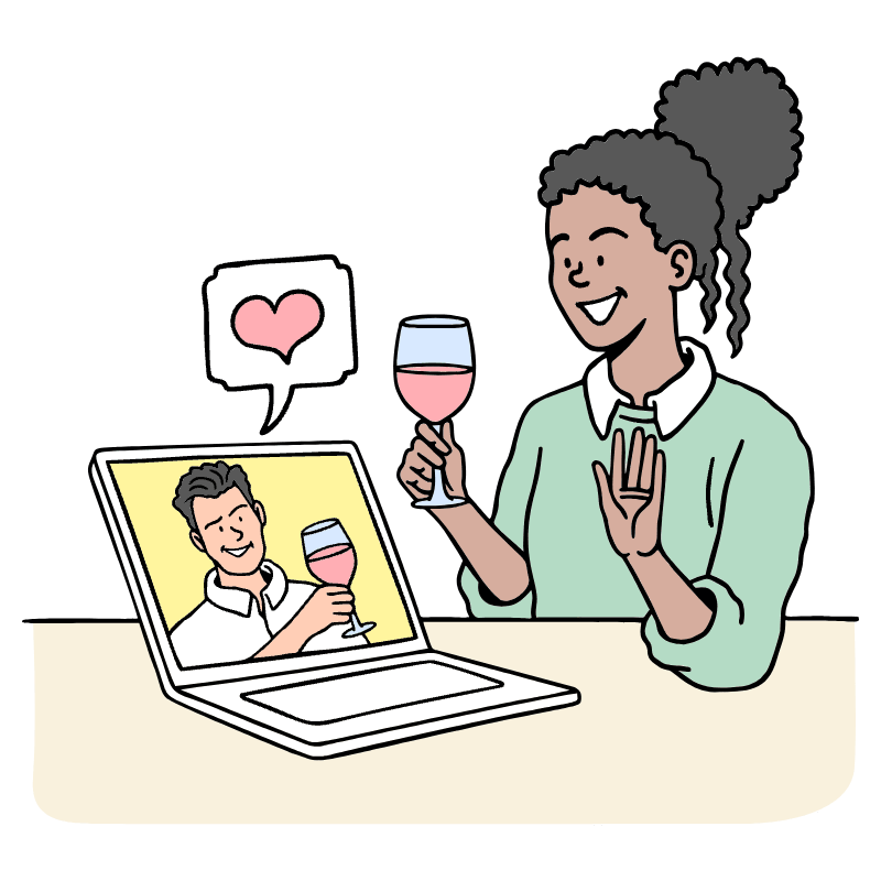 Online Romance Illustration from Bruxelles Set