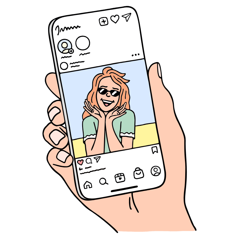 Post On Instagram Illustration from Bruxelles Set