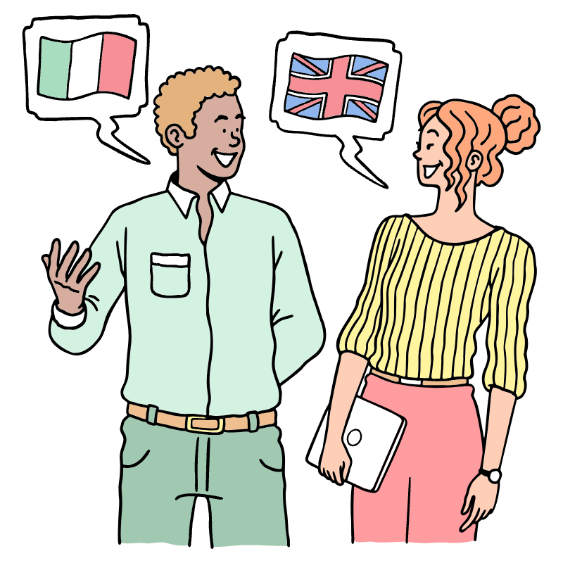 Translate People Talking Illustration from Bruxelles Set