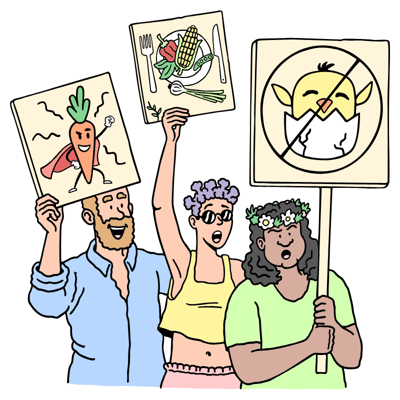 Vegan Vegetarian Activism Illustration from Bruxelles Set