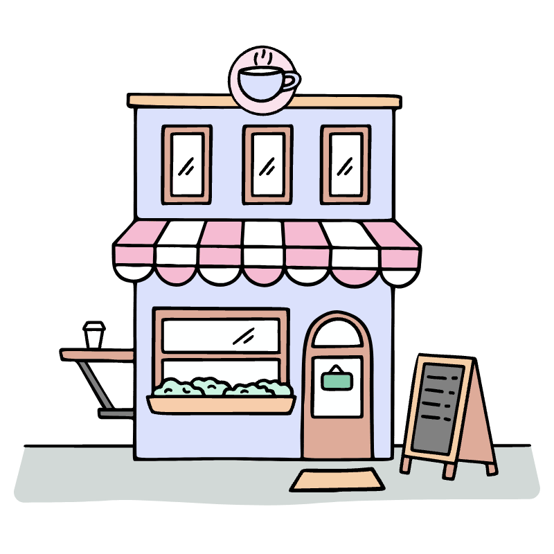 Cafe Illustration from Bruxelles Set