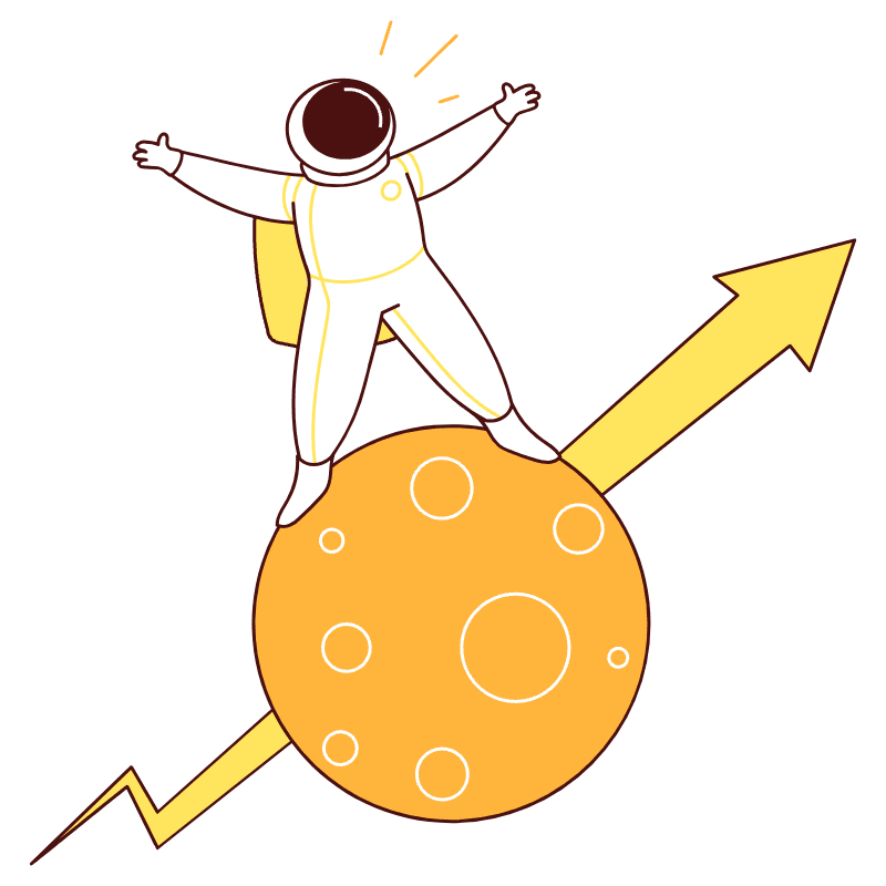 Astronaut Going To The Moon Illustration from Lagos Set