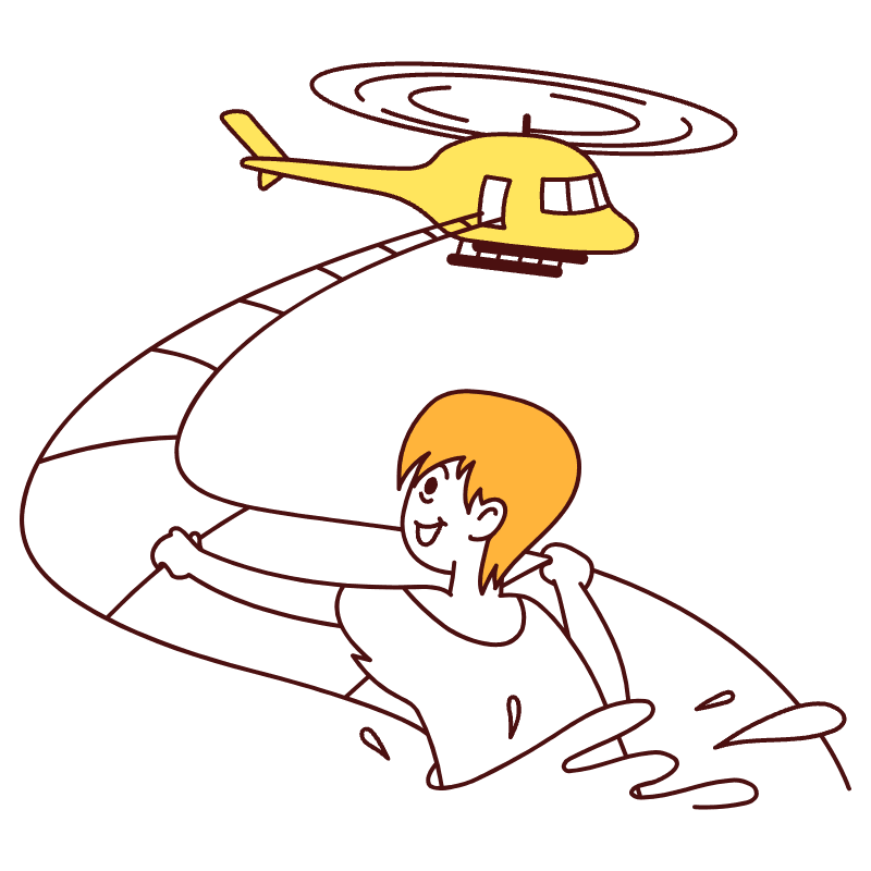 Helicopter Rescuing Illustration from Lagos Set