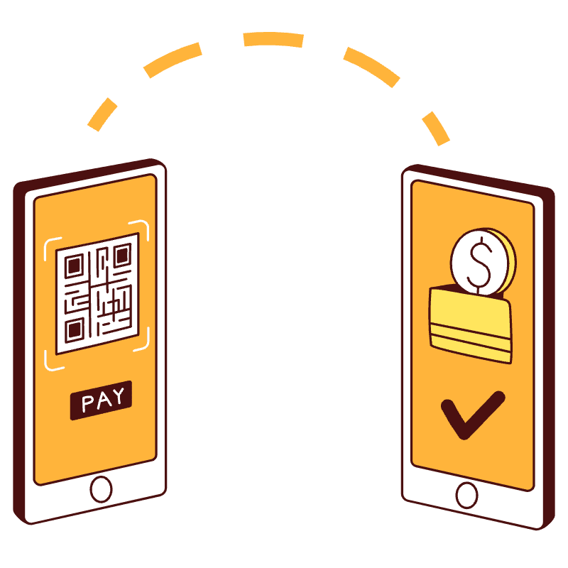 Send And Receive Via QR Code Illustration from Lagos Set