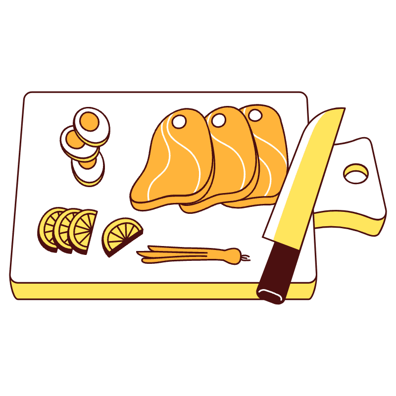 Chopping Board With Food Illustration from Lagos Set