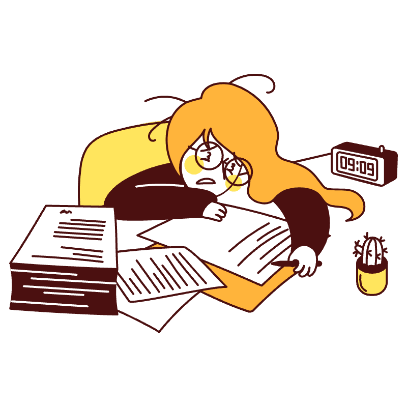 Overworked Employee Illustration from Lagos Set