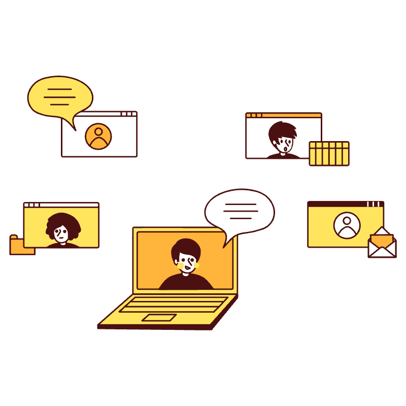 Remote Team Illustration from Lagos Set