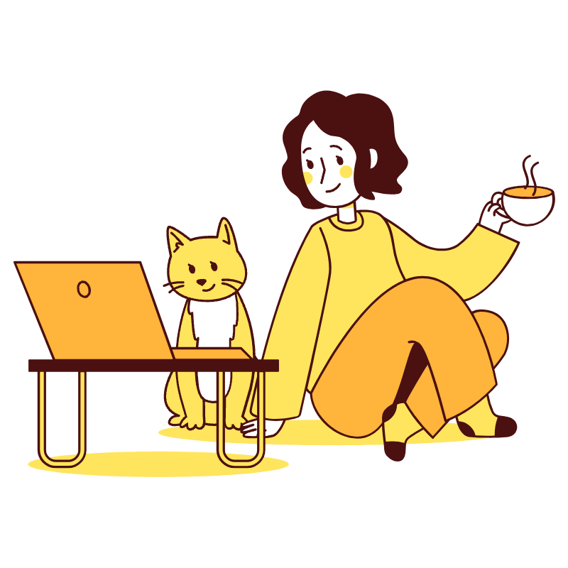 Remote Work Illustration from Lagos Set