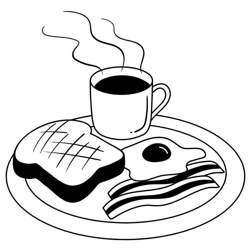 Breakfast Illustration from Milano Set