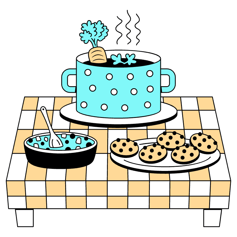 Home Cooked Meal Illustration from London Set