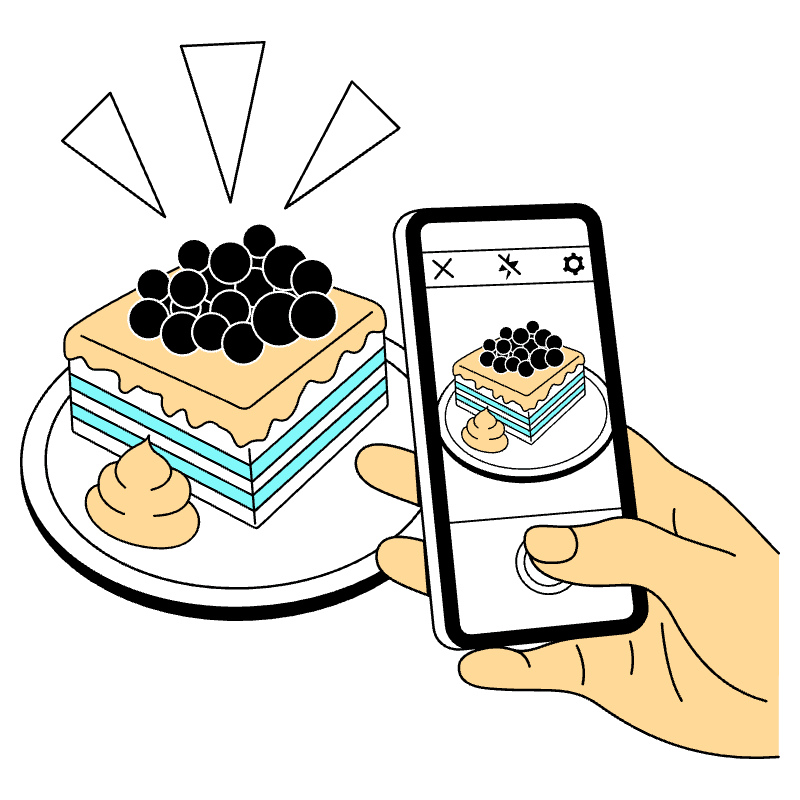 Making Food Post Foodstagram Illustration from London Set