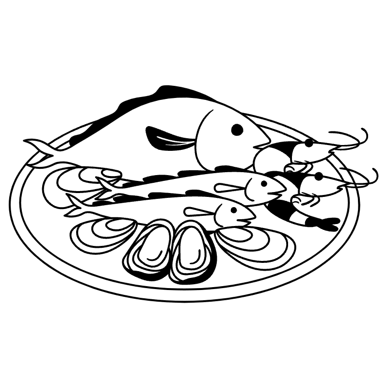 Seafood Illustration from Milano Set