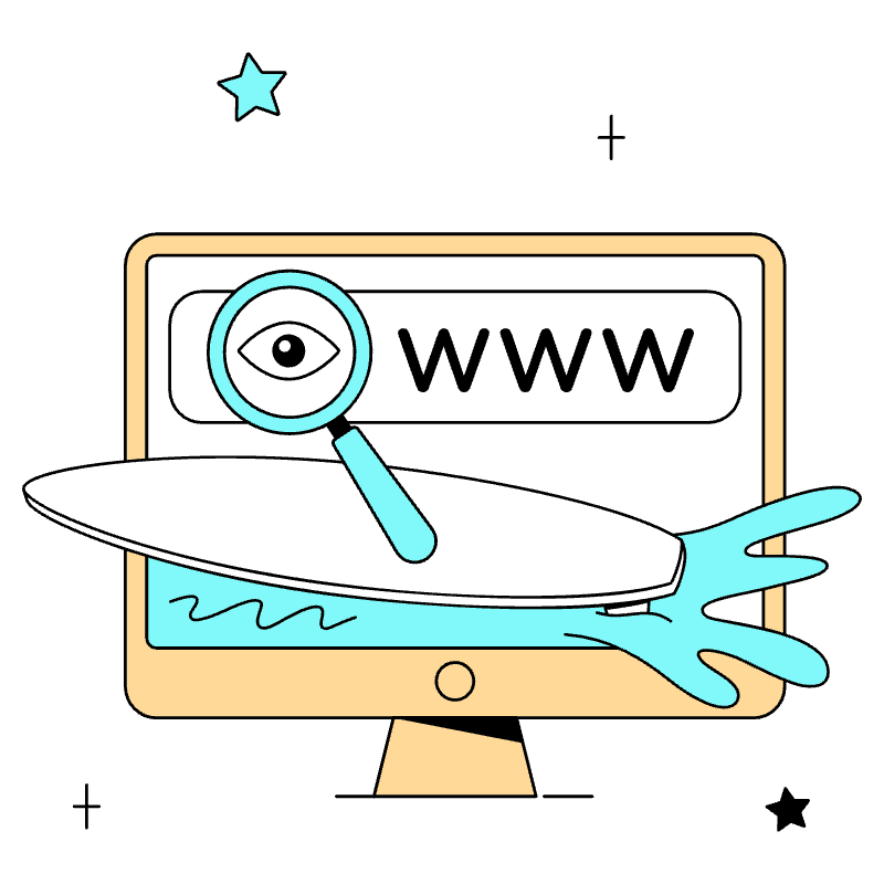 Surfing Web Illustration from London Set