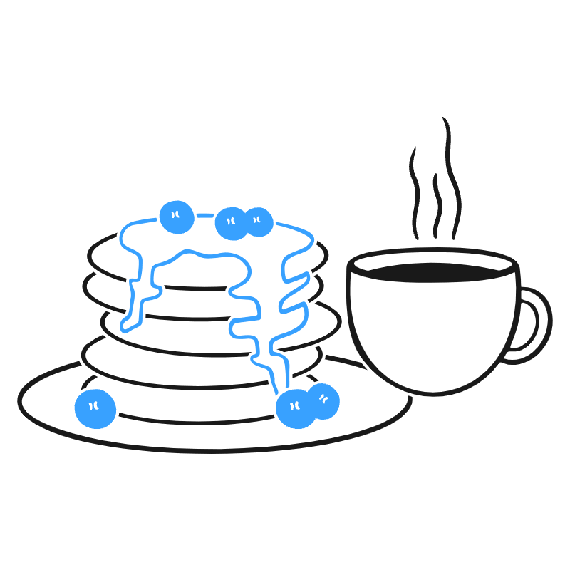 Breakfast Illustration from Brooklyn Set