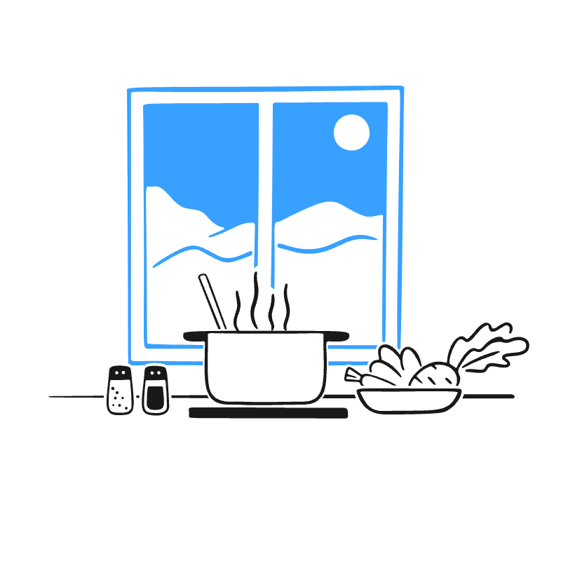 Cooking At Home Illustration from Brooklyn Set