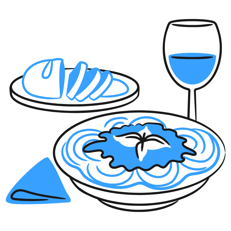 Dinner 1 Illustration from Brooklyn Set