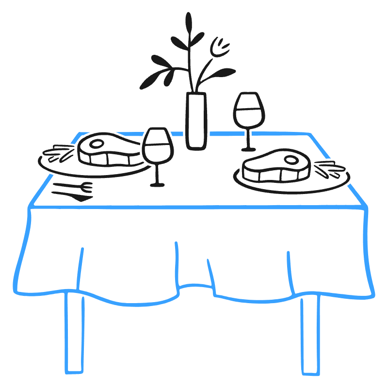 Fine Dining Illustration from Brooklyn Set