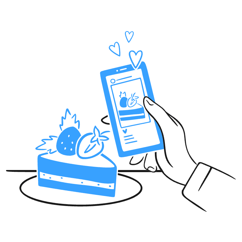 Food Posting Illustration from Brooklyn Set