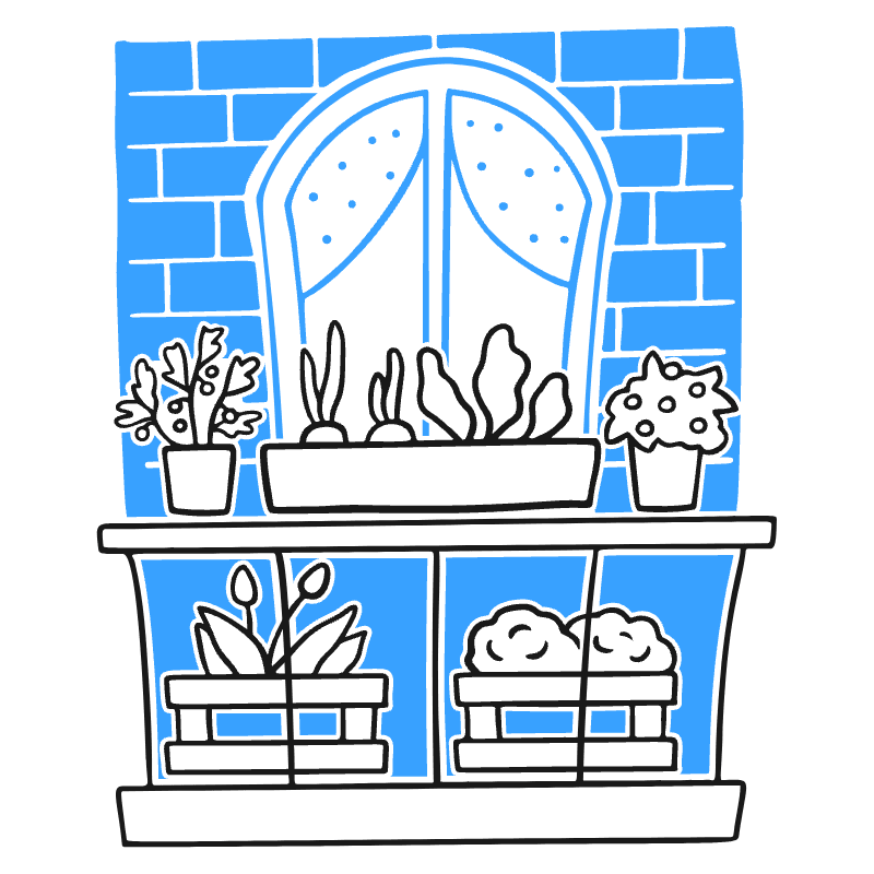 Grow Plants Balcony Illustration from Brooklyn Set