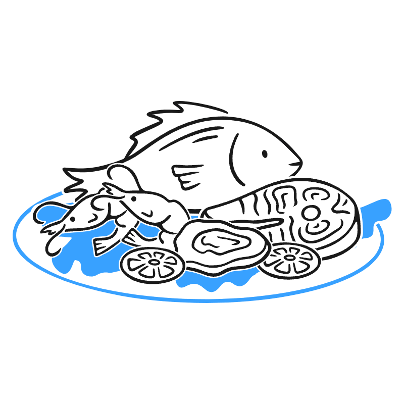 Seafood Illustration from Brooklyn Set