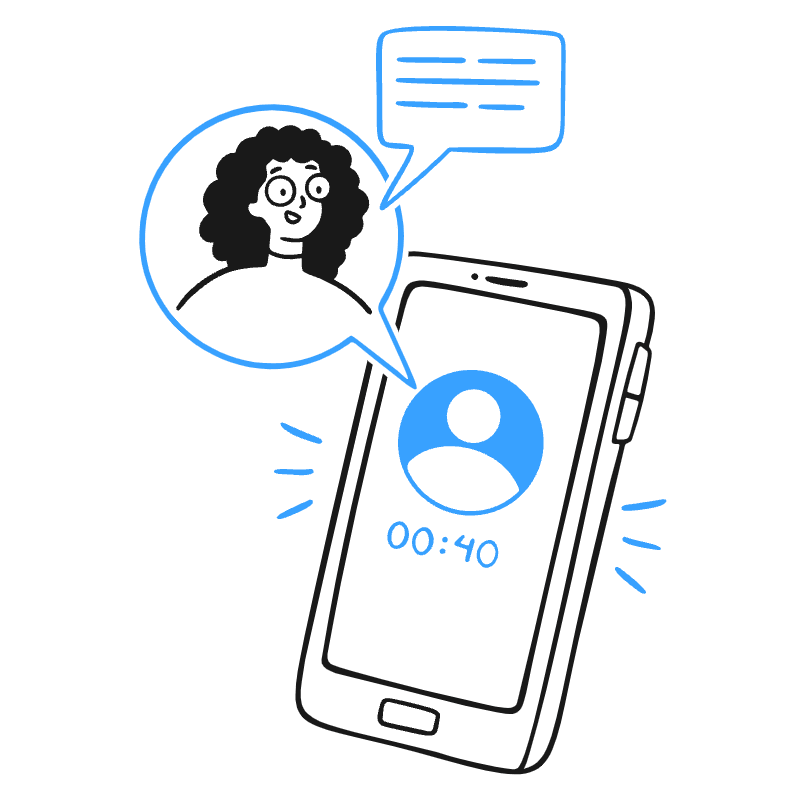 Talking On Phone Illustration from Brooklyn Set