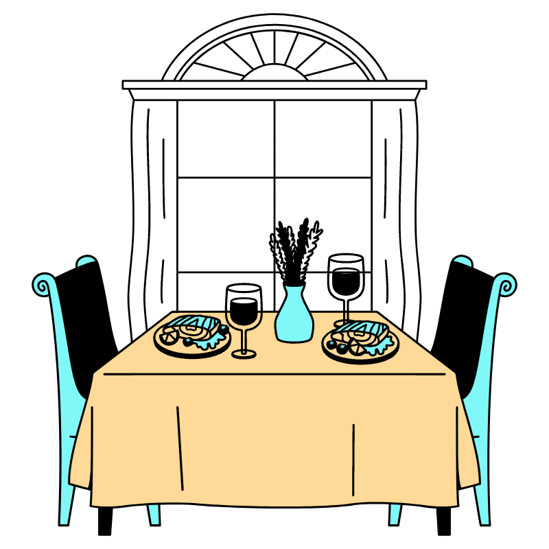Fine Dining Illustration from London Set