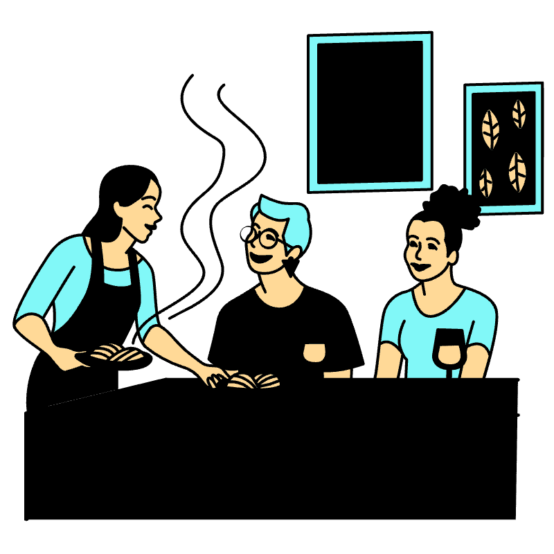 Leisure Cooking For Friends Illustration from London Set