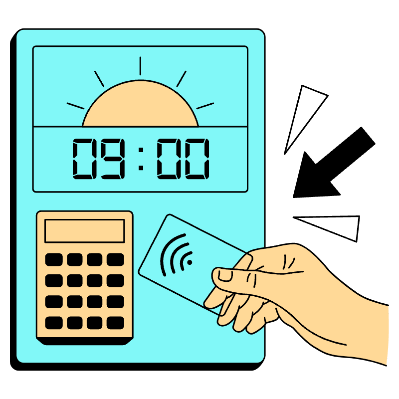 Time In For Work Illustration from London Set