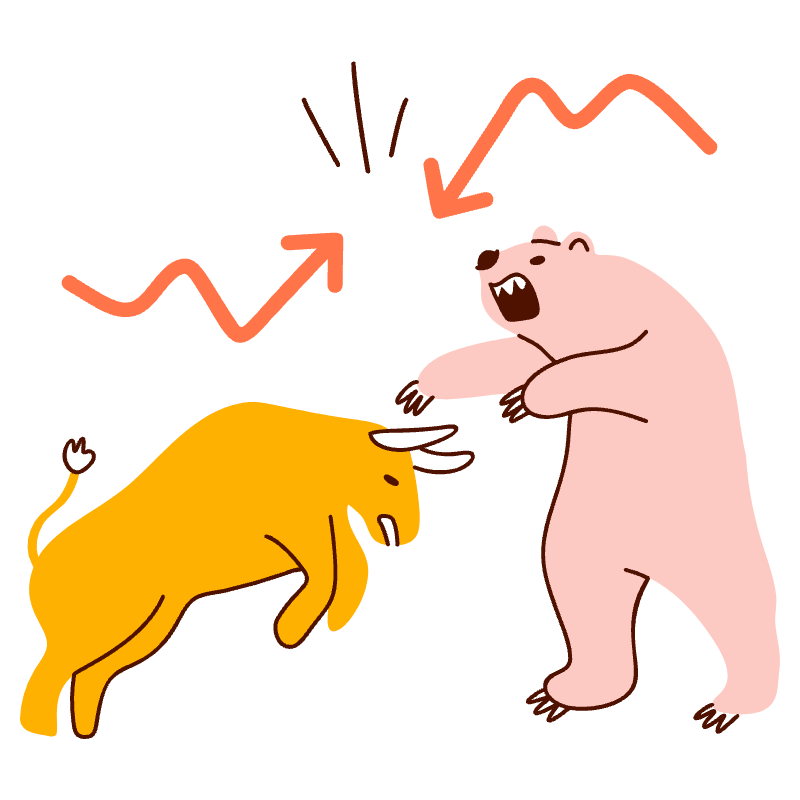 Bull Vs Bear Market Illustration from Manchester Set