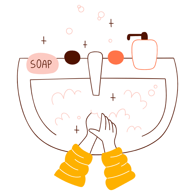 Hand Washing Illustration from Manchester Set