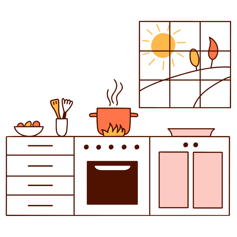 Cooking At Home 2 Illustration from Manchester Set