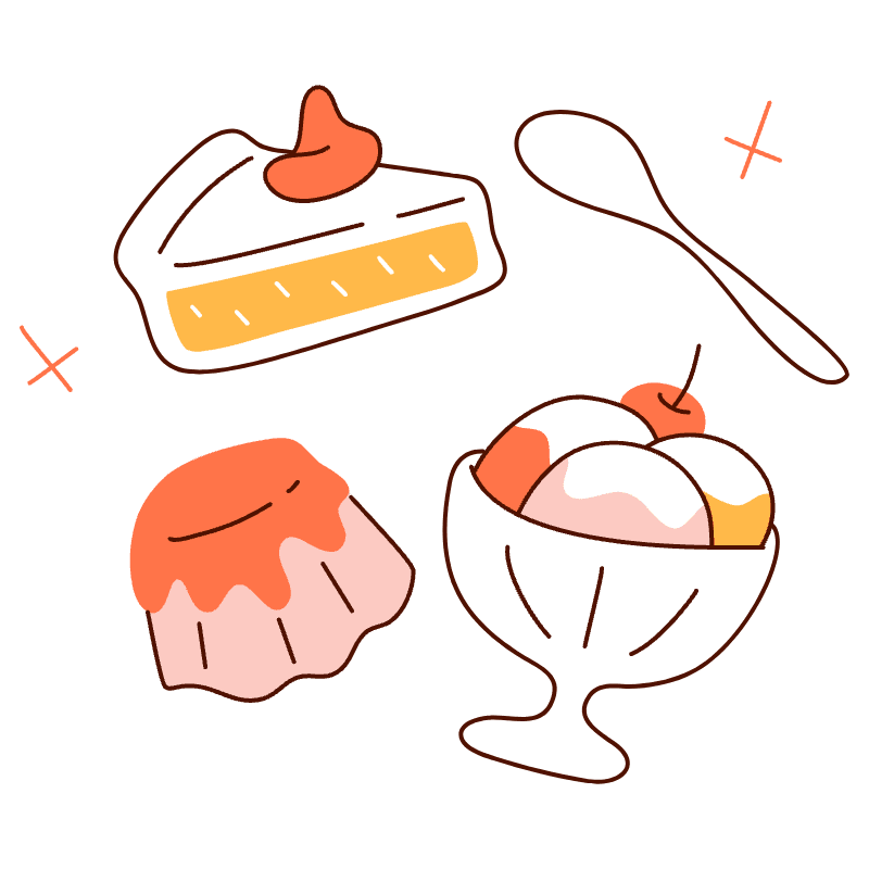 Dessert Illustration from Manchester Set