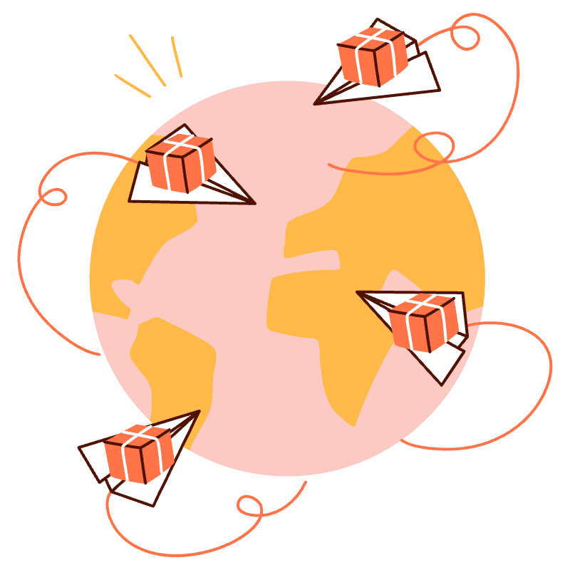 International Shipping Illustration from Manchester Set