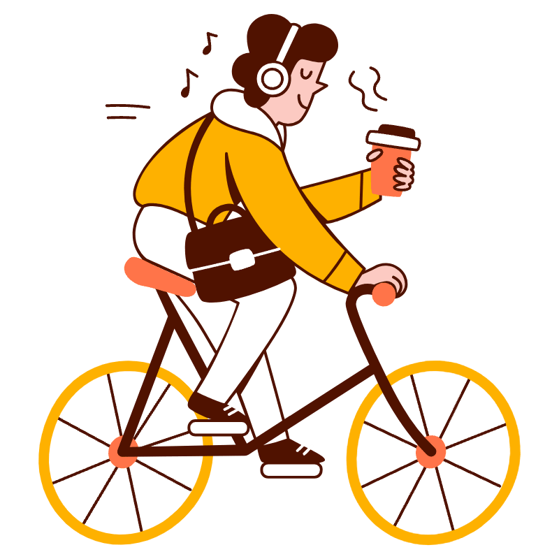 Going To Work On Bicycle Illustration from Manchester Set