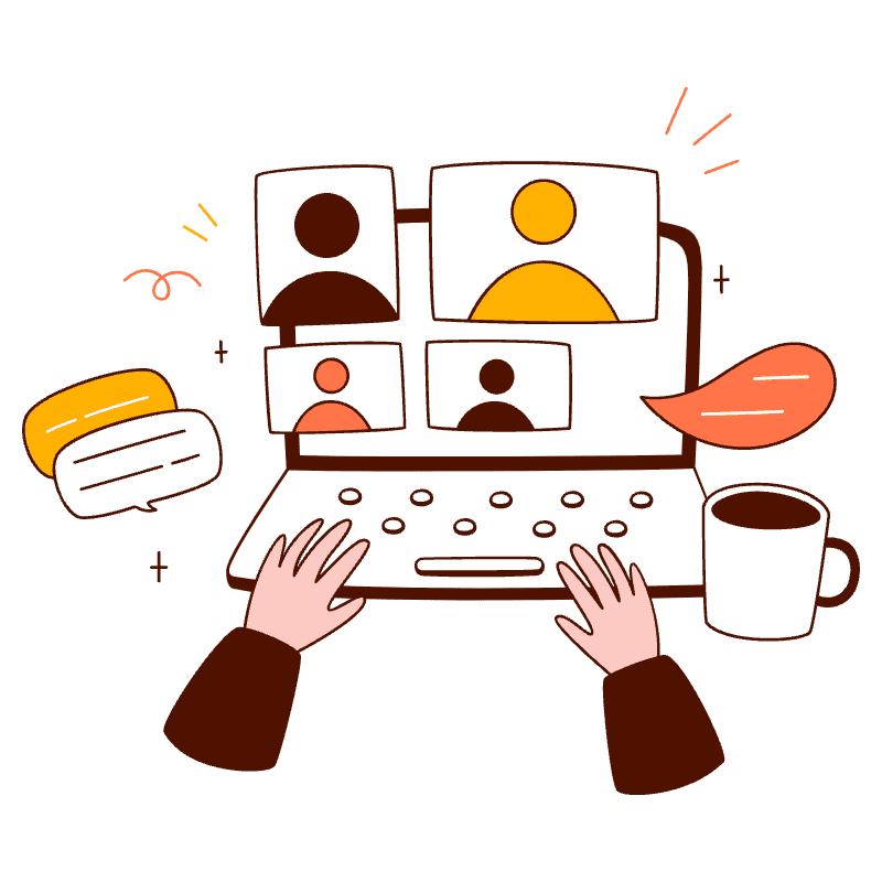 Virtual Meeting Team Illustration from Manchester Set