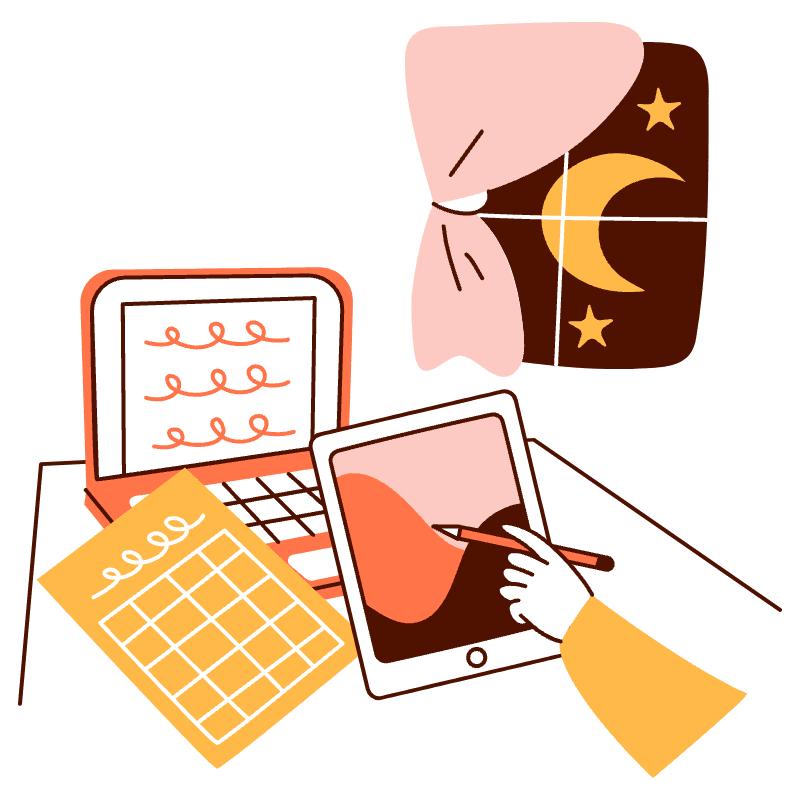 Working Night Shift Illustration from Manchester Set