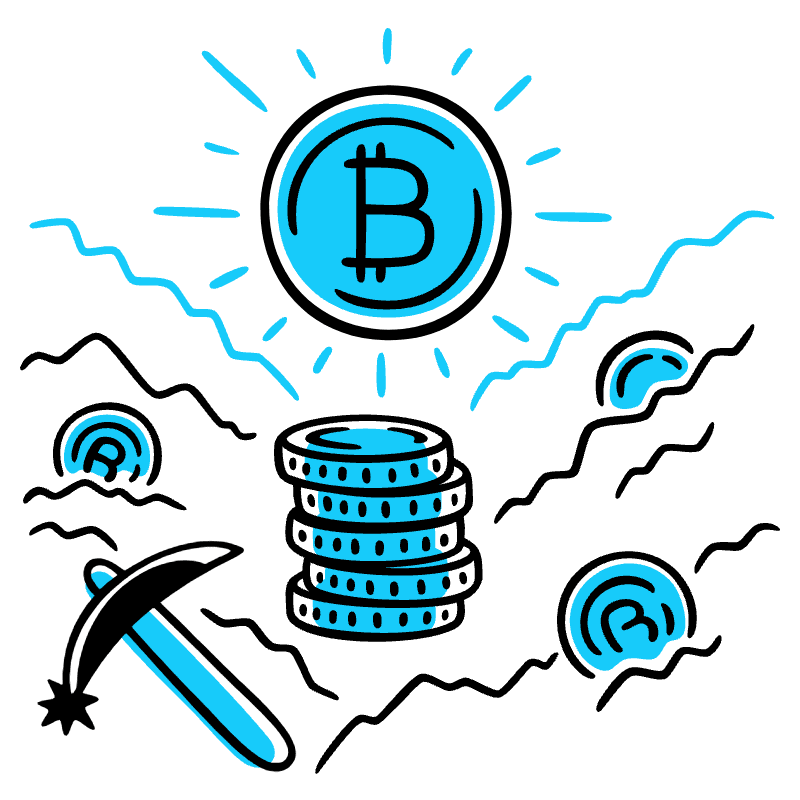 Bitcoin Mining Illustration from Manila Set
