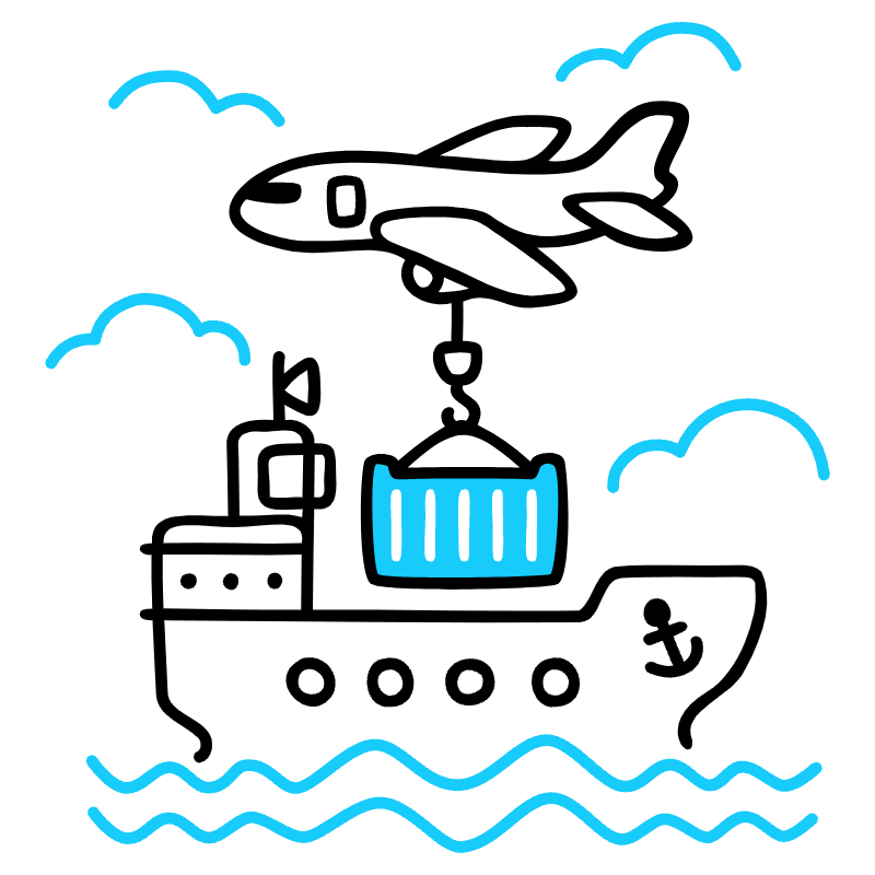 Shipping Illustration from Manila Set